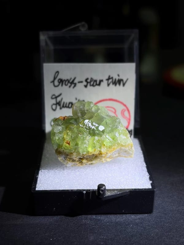 Green Cross-Star Fluorite — Yichun, Heilongjiang, China, natural mineral specimen, photo 3 of 3