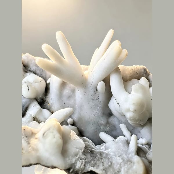 White Aragonite Antler Cluster 4.0 cm — alternate view