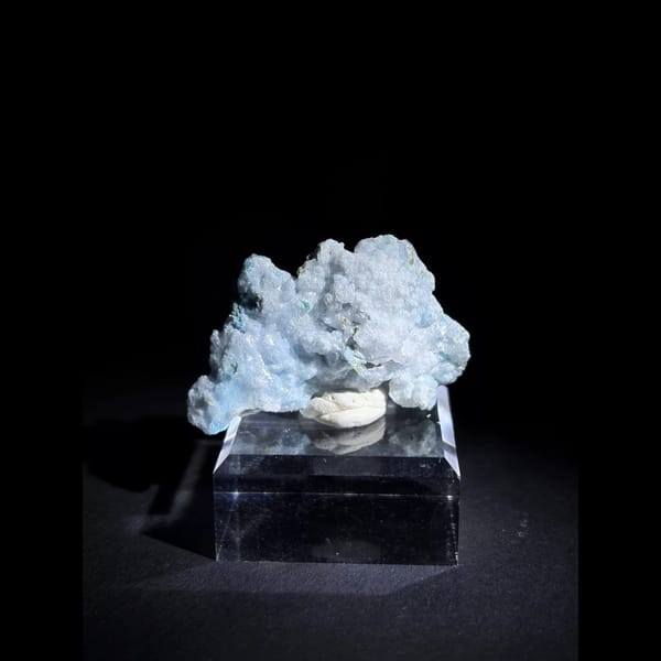 Blue-green botryoidal gibbsite with gypsum — alternate view