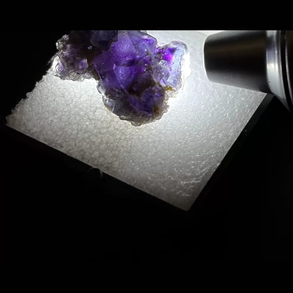 Purple phantom fluorite from Yindu — alternate view