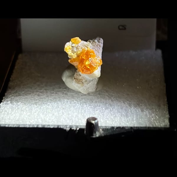Orange spessartine garnet from Yunxiao — complete view