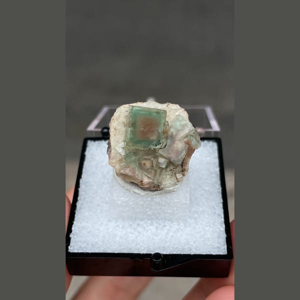 Small porcelain-textured green fluorite from Hebei — complete view