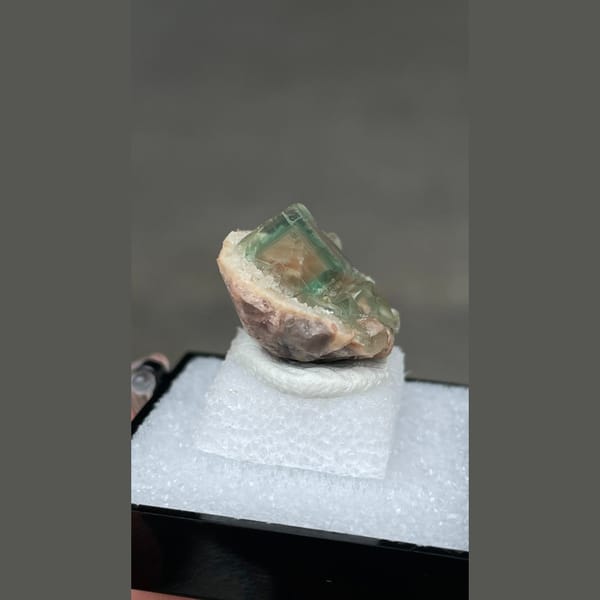 Small porcelain-textured green fluorite from Hebei — alternate view
