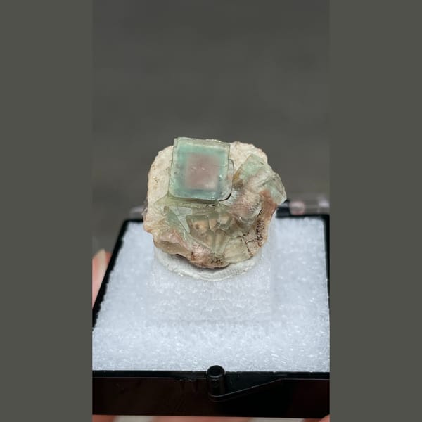 Small porcelain-textured green fluorite from Hebei — alternate view