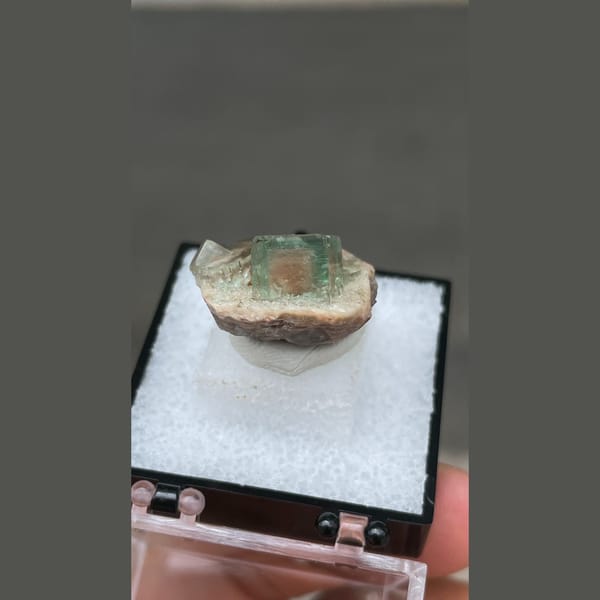 Small porcelain-textured green fluorite from Hebei — detail view