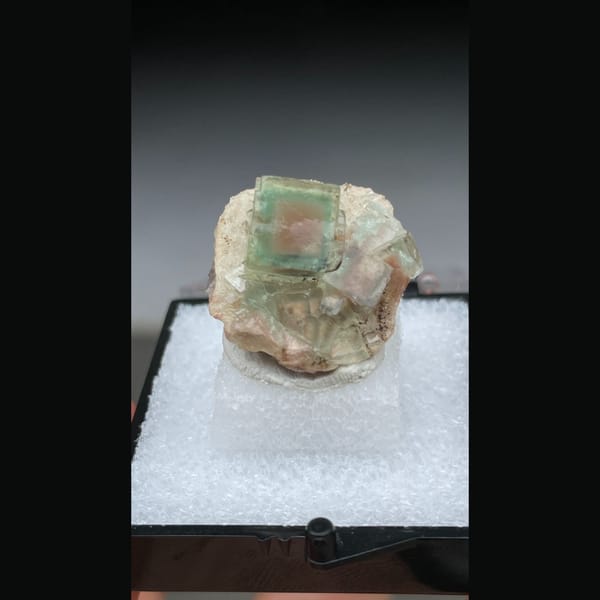 Small porcelain-textured green fluorite from Hebei — detail view