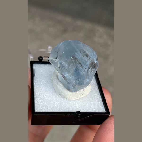 Pale blue celestine A from Madagascar — complete view