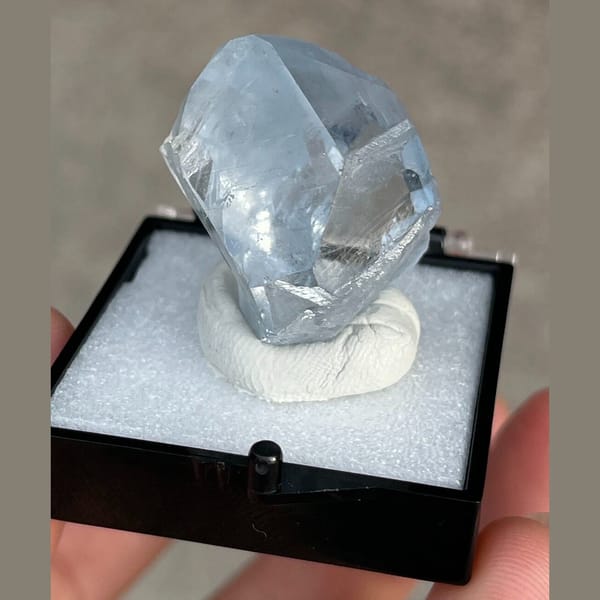 Pale blue celestine A from Madagascar — alternate view
