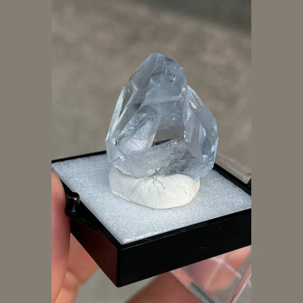 Pale blue celestine A from Madagascar — alternate view