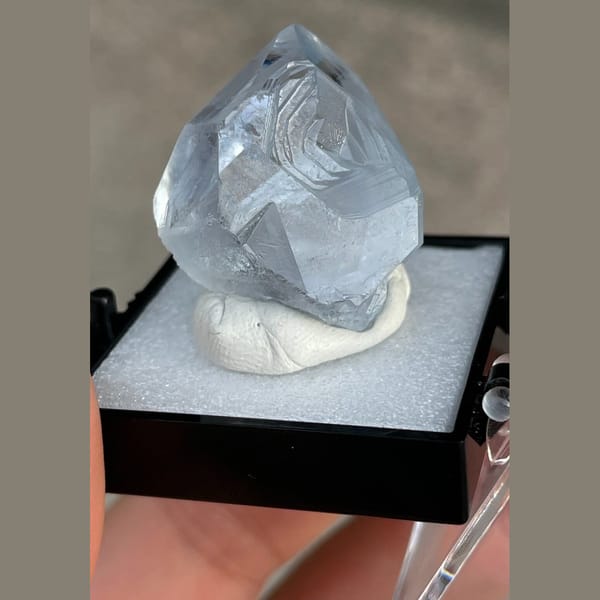Pale blue celestine A from Madagascar — detail view