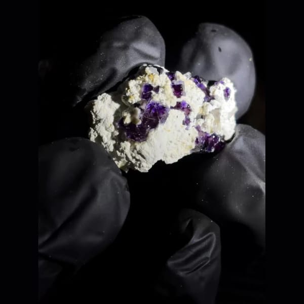 Purple Fluorite with Quartz — Inner Mongolia, China, natural mineral specimen, photo 2 of 2