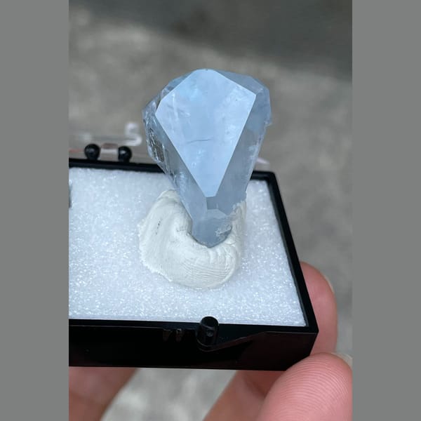 Pale blue celestine B from Madagascar — complete view