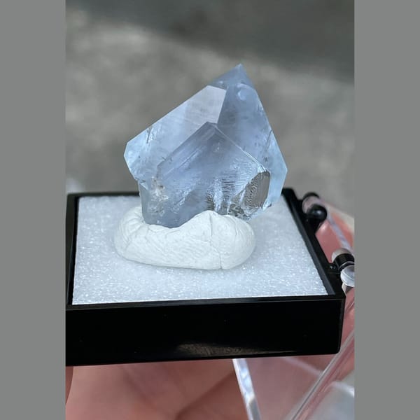 Pale blue celestine B from Madagascar — detail view