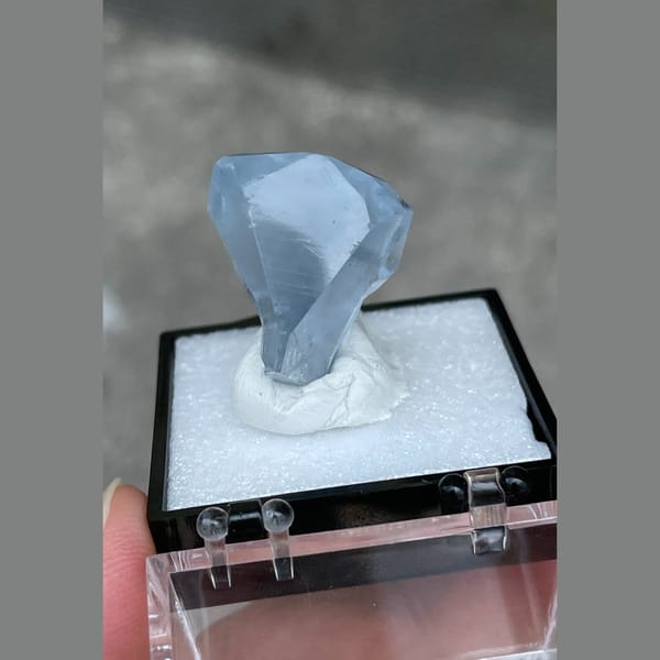 Pale blue celestine B from Madagascar — detail view