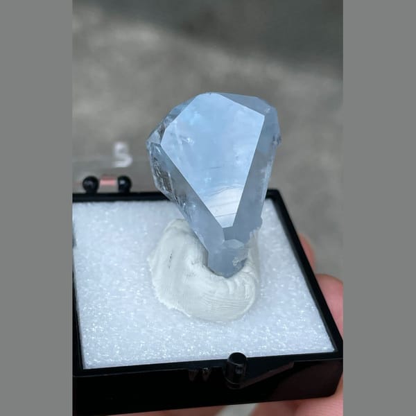Pale blue celestine B from Madagascar — detail view