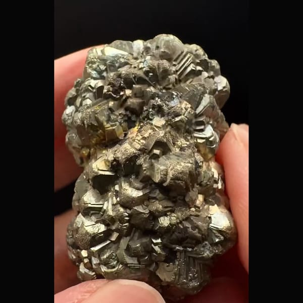 Double ball of bladed brassy pyrite from Pakistan — alternate view