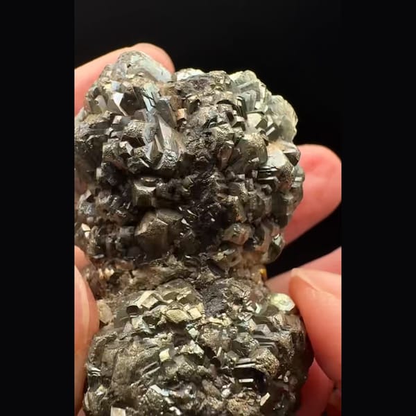 Double ball of bladed brassy pyrite from Pakistan — detail view