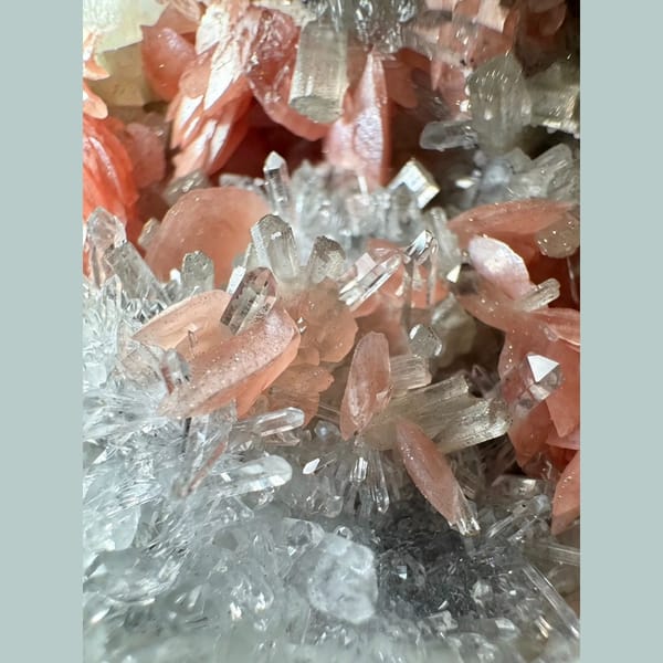 Pink Rhodochrosite Petals with Apatite 8.0 cm — alternate view