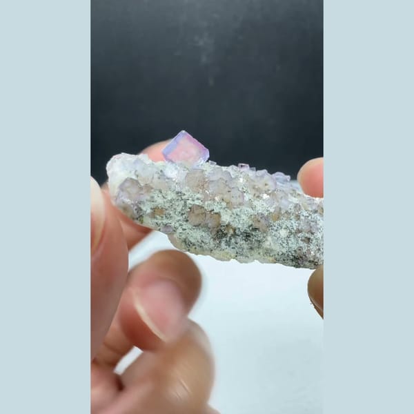 Quartz with Small Clear Fluorite Yaogangxian 4.8 cm — alternate view