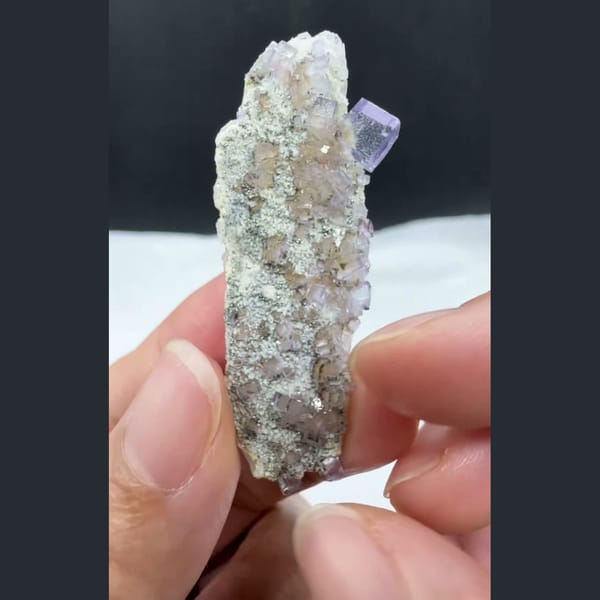 Quartz with Small Clear Fluorite Yaogangxian 4.8 cm — detail view