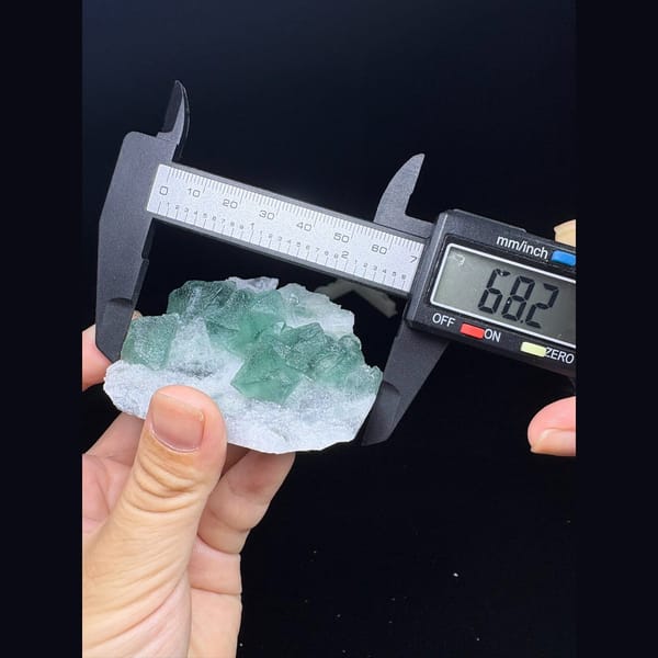 Green fluorite crystals on white sugary matrix from Fujian — alternate view