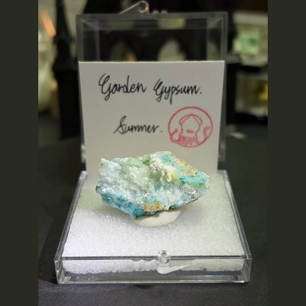 Four boxed Garden Gypsum creedite pieces — alternate view