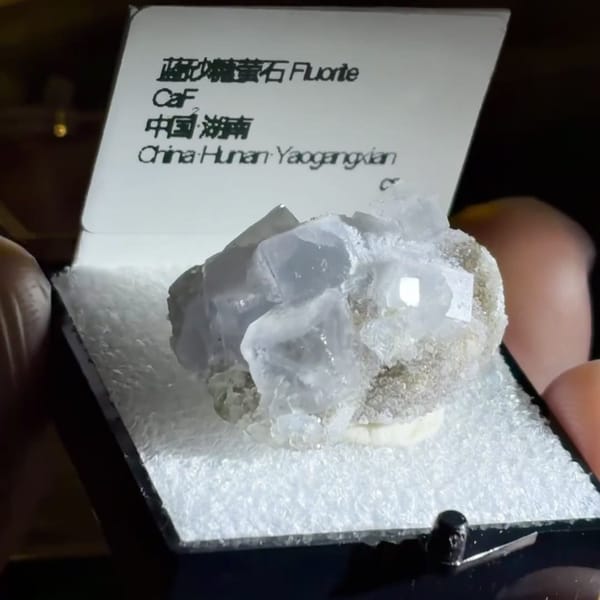 Sugar-Coated Pale Blue Fluorite — Yaogangxian, Hunan, China, natural mineral specimen, photo 1 of 3