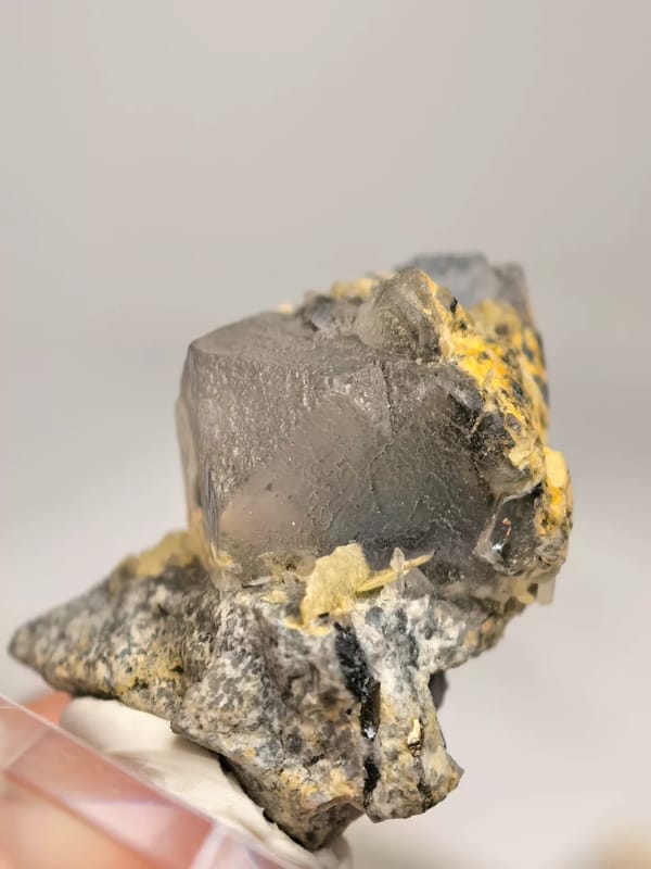 Phantom Fluorite with Quartz and Dolomite — Yindu — individual mineral specimen view 1