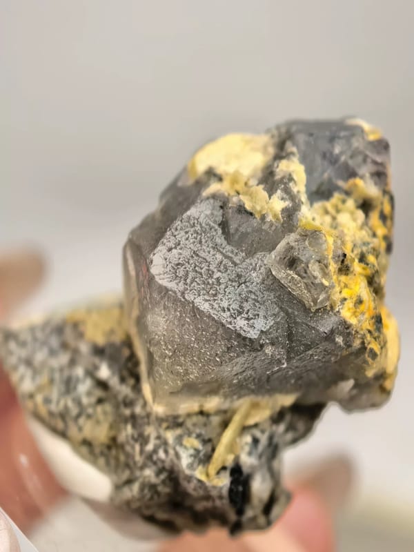 Phantom Fluorite with Quartz and Dolomite — Yindu — individual mineral specimen view 2