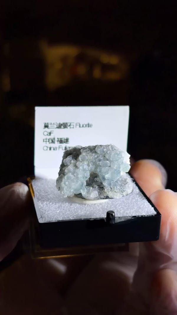 Misty Grey-Blue-Green Fluorite, Old Mine — Fujian, China, natural mineral specimen, photo 3 of 3