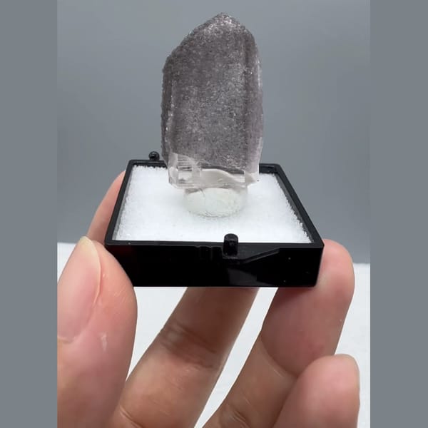 Clear Quartz in Grey Fluorite Yaogangxian 3.2 cm — complete view