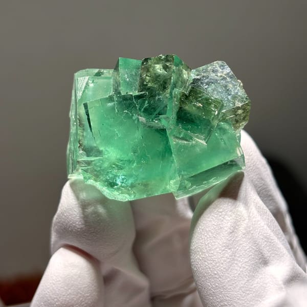 Face-worn Xianghualing fluorite B — alternate view