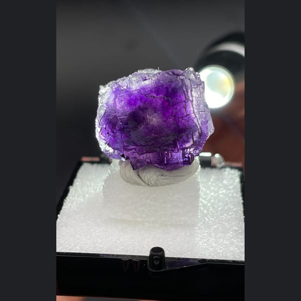 Stepped purple fluorite from Henan — complete view