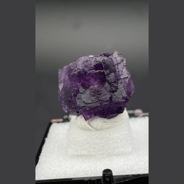 Stepped purple fluorite from Henan — alternate view