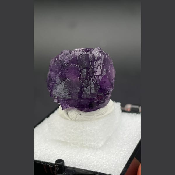 Stepped purple fluorite from Henan — alternate view