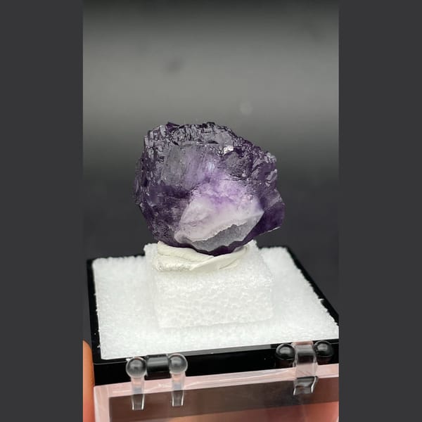 Stepped purple fluorite from Henan — detail view