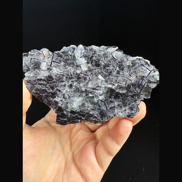 Plate of dark cubic fluorite with purple edges from Inner Mongolia — complete view