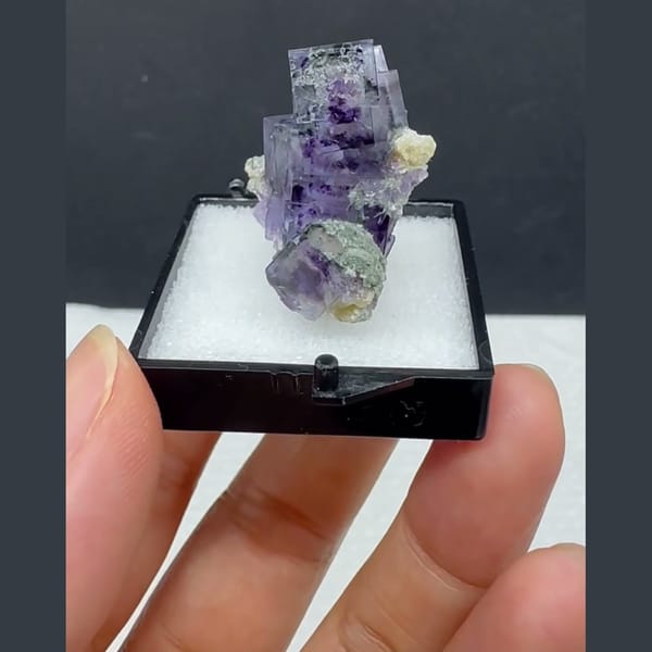 Purple Phantom Fluorite with Mica Yaogangxian 2.8 cm — complete view