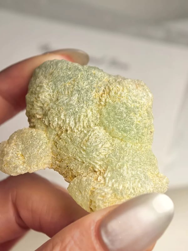 Pale Green Botryoidal Prehnite Crystal — Sichuan — individual mineral specimen view 1
