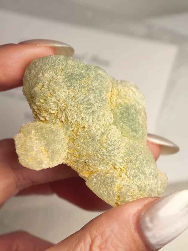 Pale Green Botryoidal Prehnite Crystal — Sichuan — individual mineral specimen view 2
