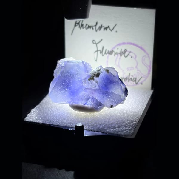 Blue-Violet Phantom Fluorite Twin Cubes — Inner Mongolia
