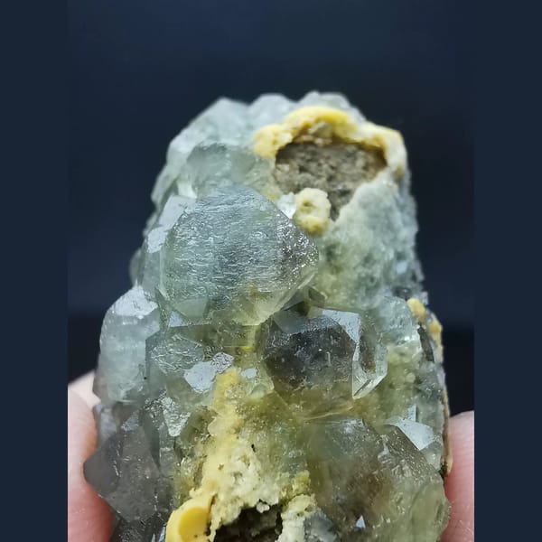 Pale green combined-form fluorite cluster — alternate view