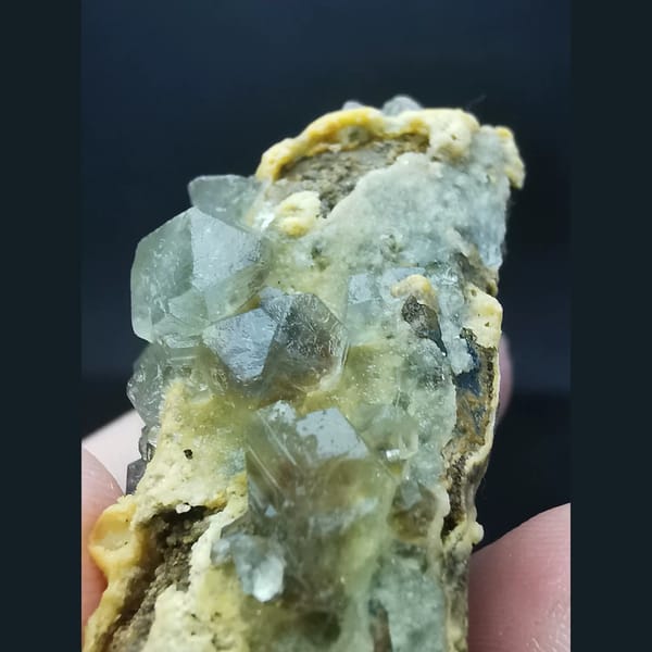Pale green combined-form fluorite cluster — alternate view