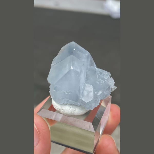 Pale blue celestine C from Madagascar — alternate view