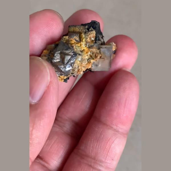 Fluorite with Wolframite Yaogangxian 3.6 cm — alternate view