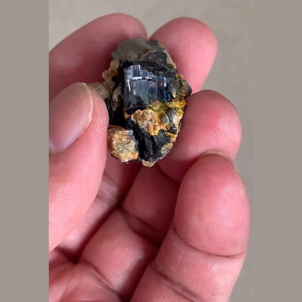 Fluorite with Wolframite Yaogangxian 3.6 cm — alternate view