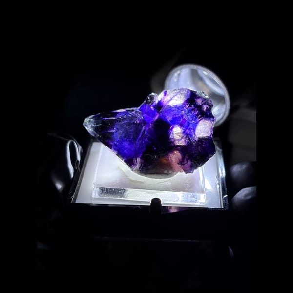 Purple alien-eye phantom fluorite — complete view