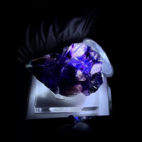 Purple alien-eye phantom fluorite — alternate view