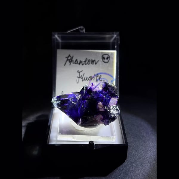 Purple alien-eye phantom fluorite — detail view