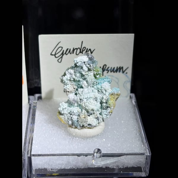 Four small Garden Gypsum creedite pieces — detail view